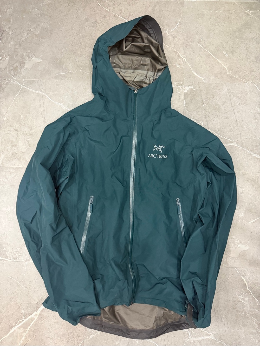 Arc'teryx Men's Beta Rain Jacket Teal-Dark Green Waterproof Hooded Shell